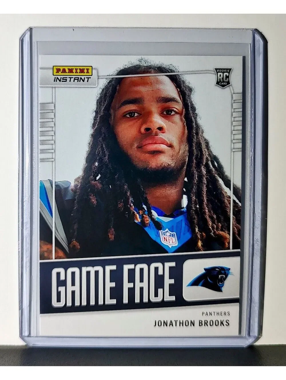 Jonathon Brooks 2024 Panini Game Face #15 NFL Rookie Card Panthers 1/331
